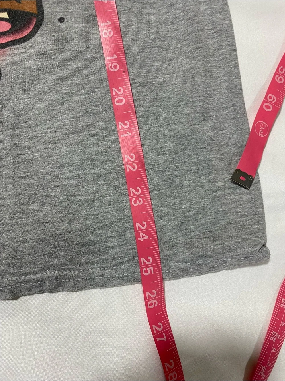 Louise Belcher Graphic Short Sleeve Tee - Gray with Pink and Green Print